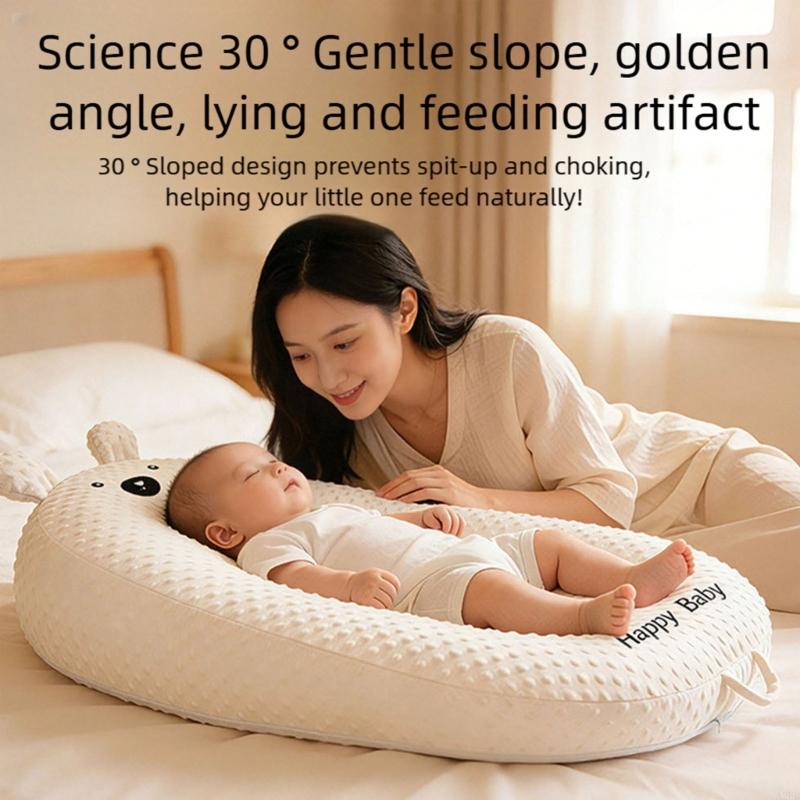 Nursing Pillow Breastfeeding - Детская наклонная подушка в горошек с